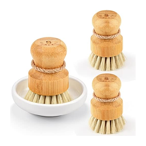 SUBEKYU Bamboo Dish Scrub Brushes