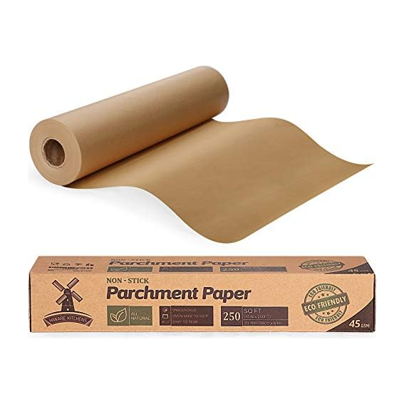 HIWARE Unbleached Parchment Baking Paper Roll