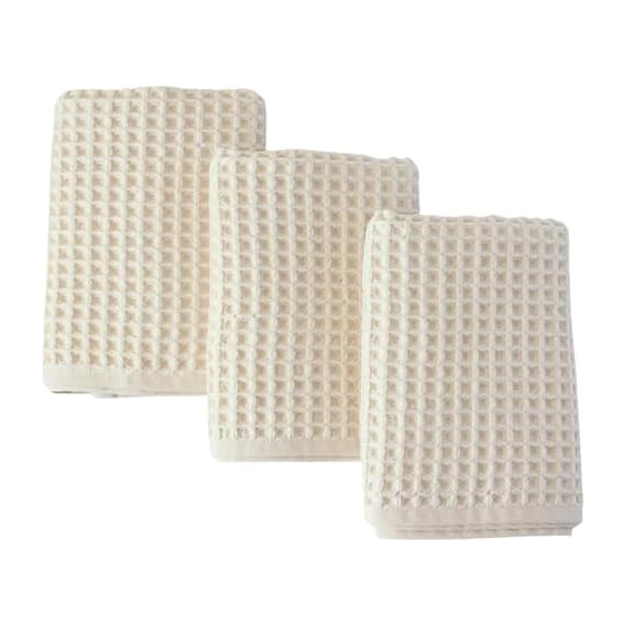 PÜSKÜL Organic Waffle Kitchen Towel Set of 3