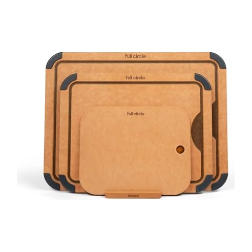 Full Circle Better-Than-Wood Cutting Board Set with Holder