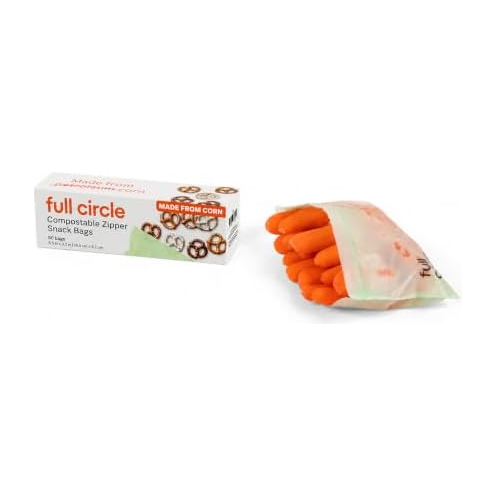 Full Circle Compostable Zipper Bags Snack Size