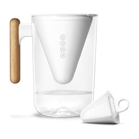 Soma 10-Cup Water Filter Pitcher with Bamboo Handle
