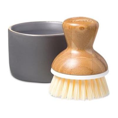 Full Circle Bubbly Palm Brush & Ceramic Soap Dispenser